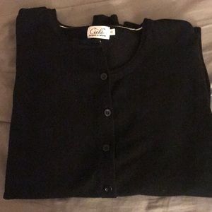 Button down black sweater